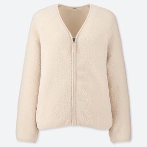 【Sold】uniqlo women pile-lined fleece vneck cardiga